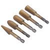 5Pcs Hex Shank Rotary File Set Double Cut 1/4 Inch Shank Cutting Burrs High Speed Steel Metal Grinder Drill Bit