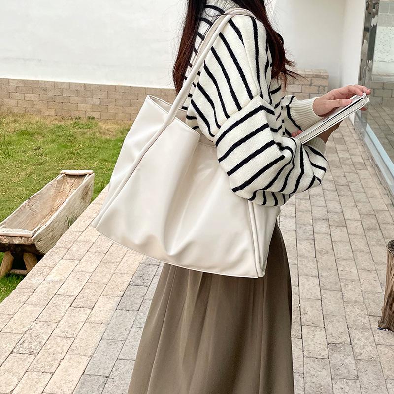 Koreanischer Stil Große Kapazität Tragetasche für Damen Mode Lässig Einzelne Schulter Handtasche Fauler Stil Umhängetasche
