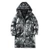 Bright Down Cotton Jacket Men's Mid To Long Winter Outfit Hooded Thick and Warm Jacket