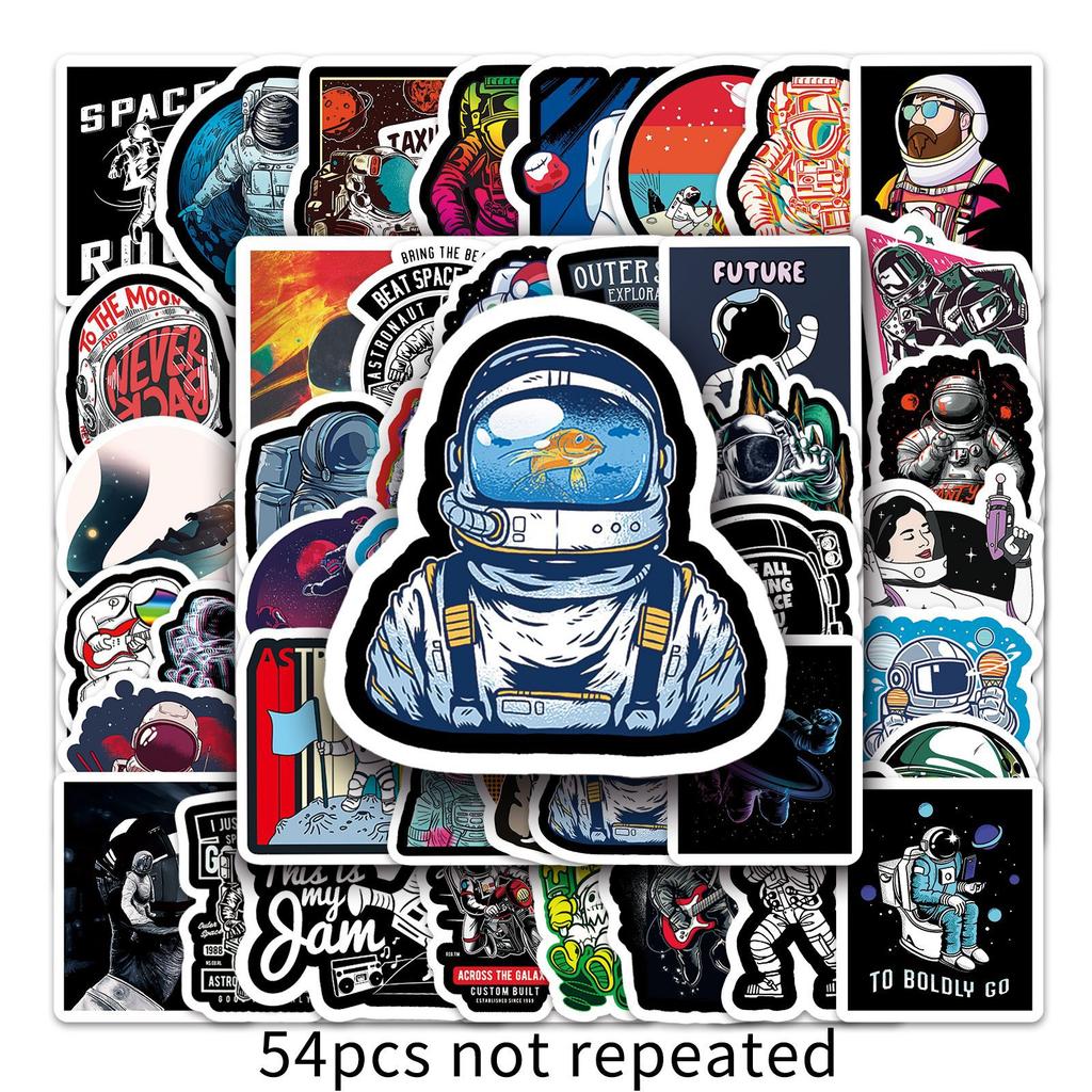 54 Dream Space Astronaut Doodle Creative Suitcase Stickers Laptop Scooter Cartoon Decorative Stickers