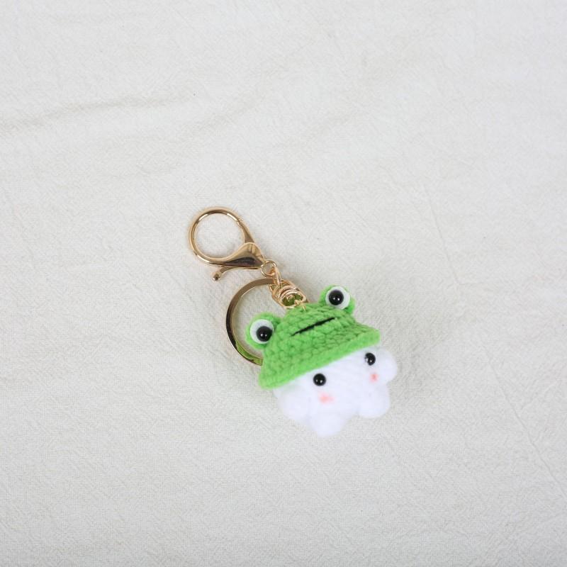 Mini Cartoon Animal Doll Series Crochet Keychain Funny Little Sprite Doll Knitted Keyrings Wholesale Handmake Crochet Keyrings