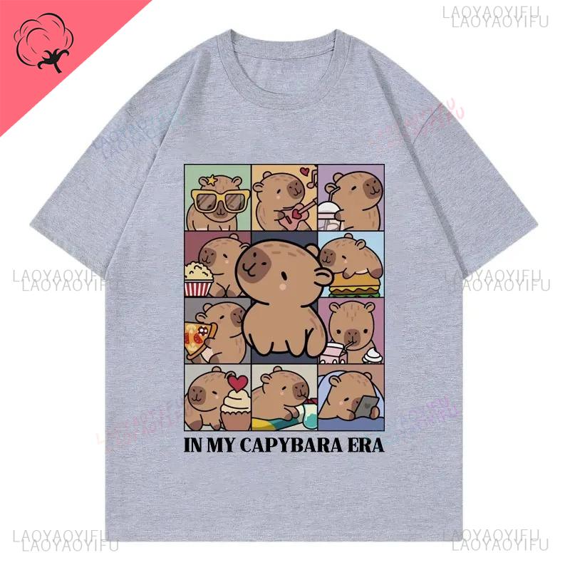In My Capybara Era TShirt Men Casual Clothing Fashion Y2k Short Sleeve Tshirt Summer Casual Loose Streetwear Printed TShirts