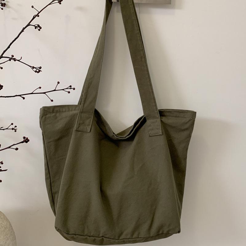 Canvas Bag Women's 2025 New Large-capacity Shoulder Tote Bag for College Students In Class Commuting Tote Bag Shopping Cloth Bag