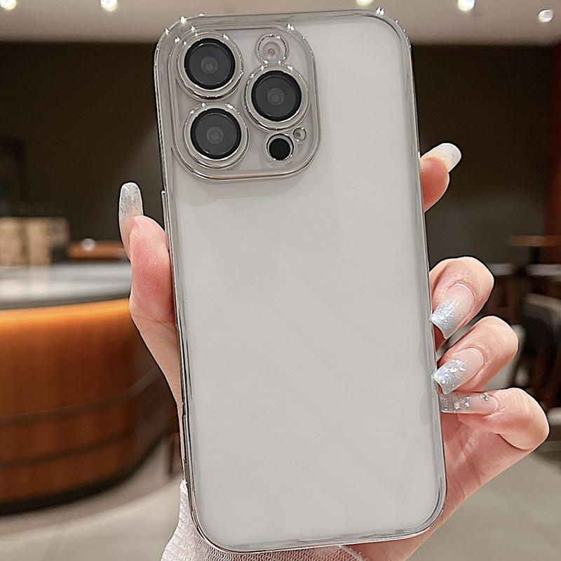 Anwendbar auf iPhone16promax Handyhülle Apple 15 Beschichtung 14 Gerader Rand 13 Transparent 12 Linsenfolie 16 Nische