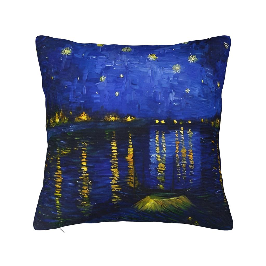 Van Gogh Wheatfield with a Reaper Pillowcase Cushion Cover Gift Oil Painting Throw Pillow Case Cover Home Wholesale 45*45cm
