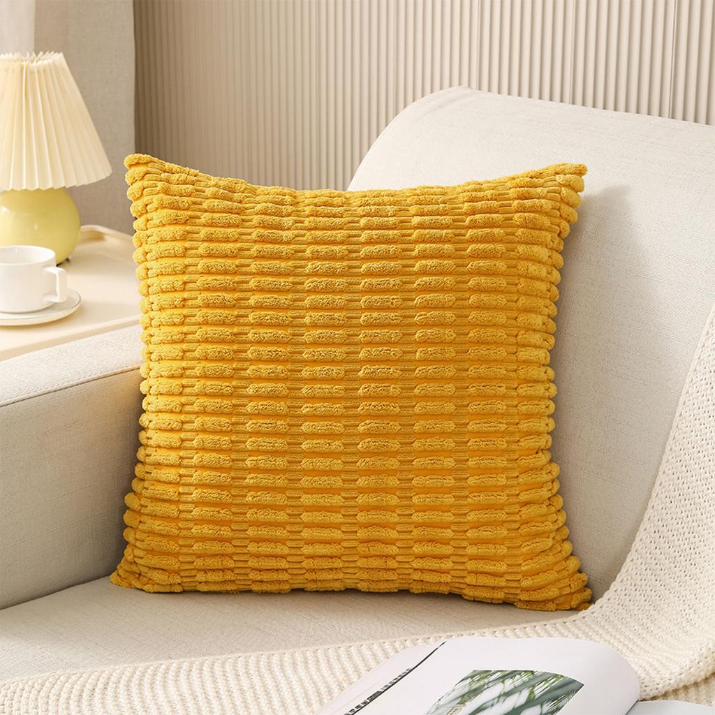 Durability Corduroy Cushion Cover with Invisible Zippered Close Enhances Any Decors Styles Standard Size 45x45cm