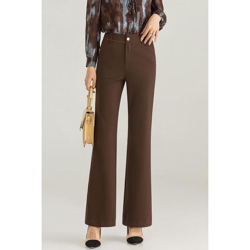 Mengshuya Women's Four-Way Stretch Slim Fit Flared Suit Pants