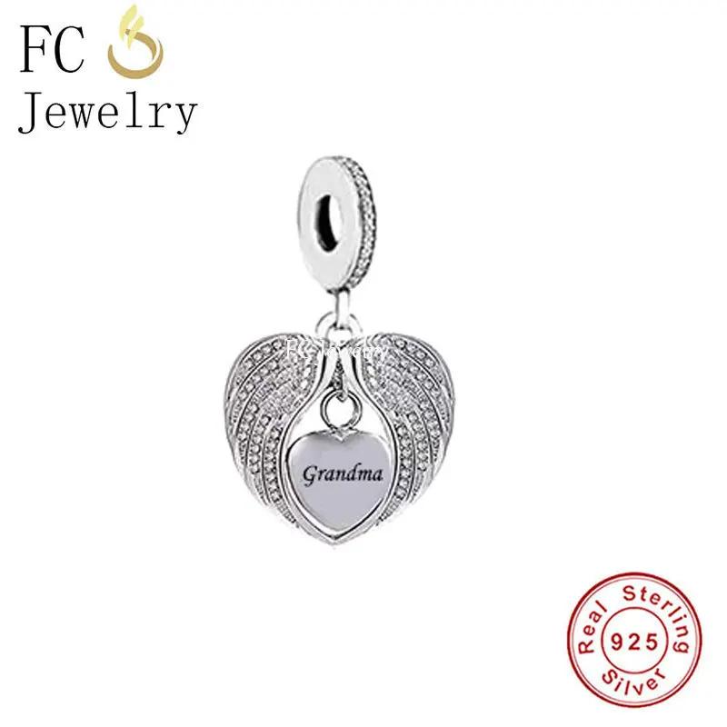 FC Jewelry Fit Original Charm Bracelet 925 Silver A Piece Of My Heart Has Wings is In Heaven Forever Bead For Making Berloque