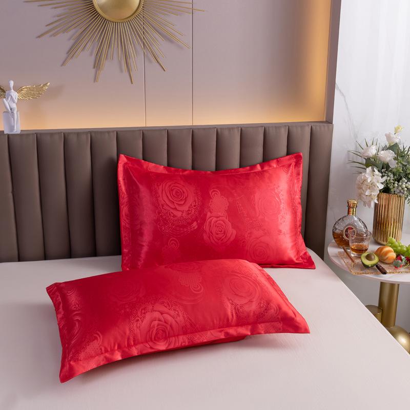 Summer Ice Silk Jacquard Pillowcase for Student Dormitory