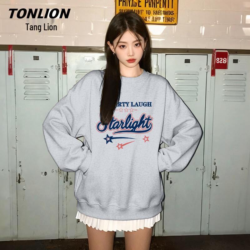 

TonLion Women s Collegiate Style Long-Sleeve Sweatshirt L