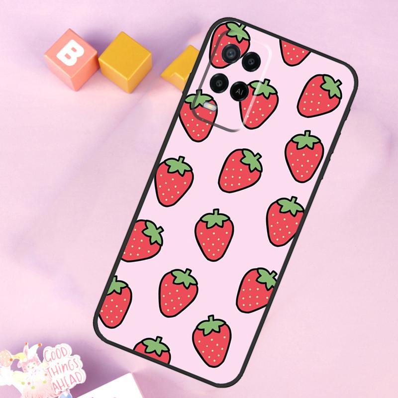 Strawberry Case For Oppo A98 A78 A18 A38 A58 A74 A94 A54 A15 A17 A57 A6 A5 Pro A16 A76 A96 A40 A60 A80