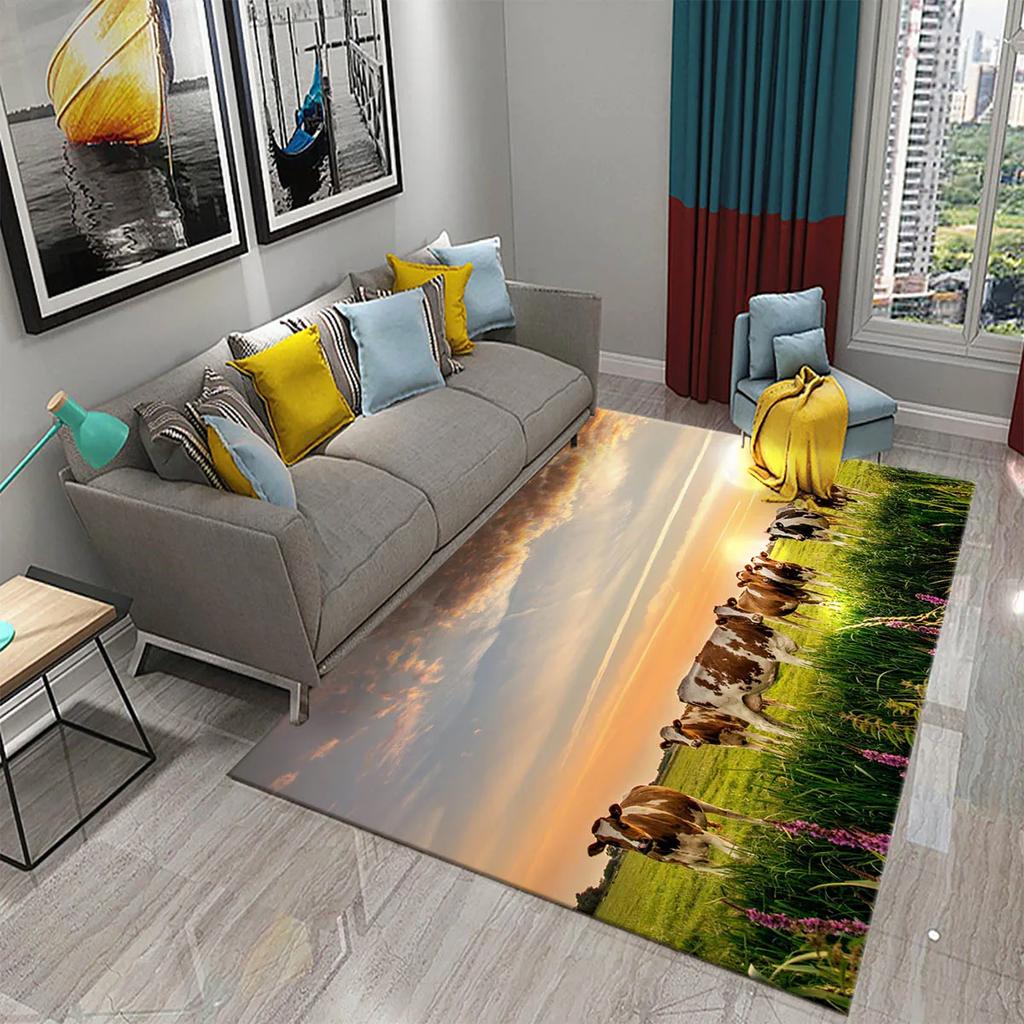 Dairy Cow Carpet Farm Animal Fresh Milk Rug Bathroom Kitchen Non-Slip Doormat Entrance Door Mat Living Room Bedroom Decor Carpet