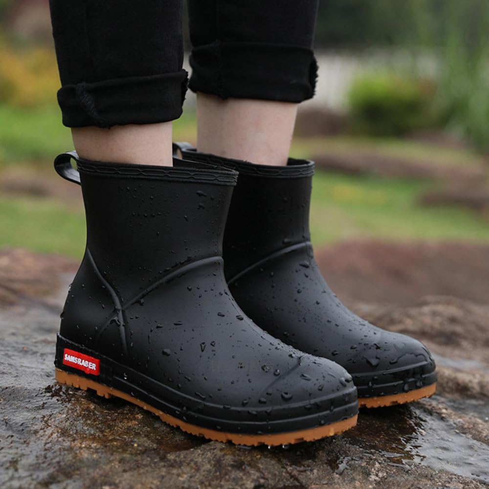 MISIKEKE and Short Rain Unisex Waterproof Rain Boots for All Perfect for and Perfect for Rainy Season Women's Men's Boots, Non-Slip Weather,