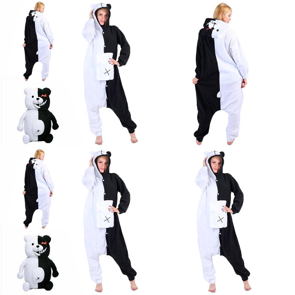 Adorable Danganronpa Monokuma Cosplay Jumpsuit Unisex Pajamas Perfect For Home Leisure