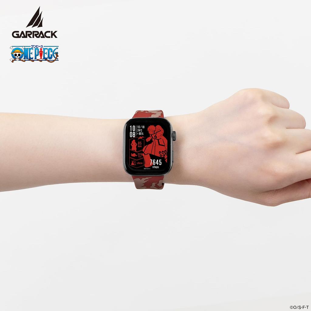 Relógio GARRACK Colaboração One Piece, Modelo Luffy, Movimento a Quartzo, Resistência à Água 5 ATM, AMOLED, Mostrador Vermelho, HUC-OP-FT3-L, Masculino [Autêntico]