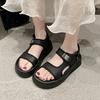Platform sandals female 20252 spring and summer new versatile step on shit fairy with skirt Velcro Roman cool