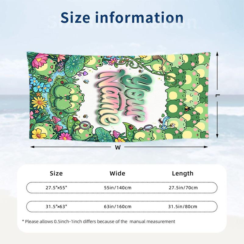 Forest Nature Theme Beach Towel Personalized Custom Name & Text Soft Quick Dry Beach Towel for Swimming Travel