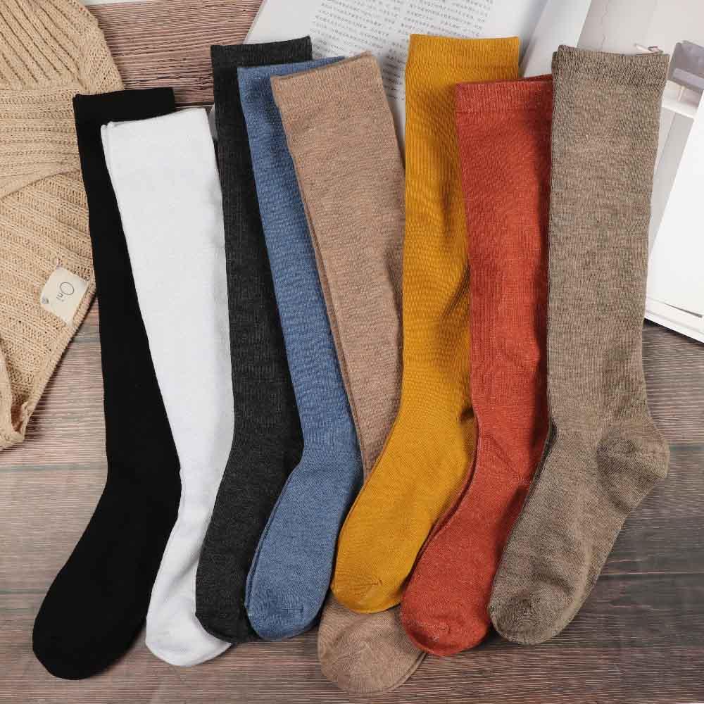 Elastic Sport Student Cotton For Girl Ladies Women Stockings Hosiery Knee High Socks Calf Sock