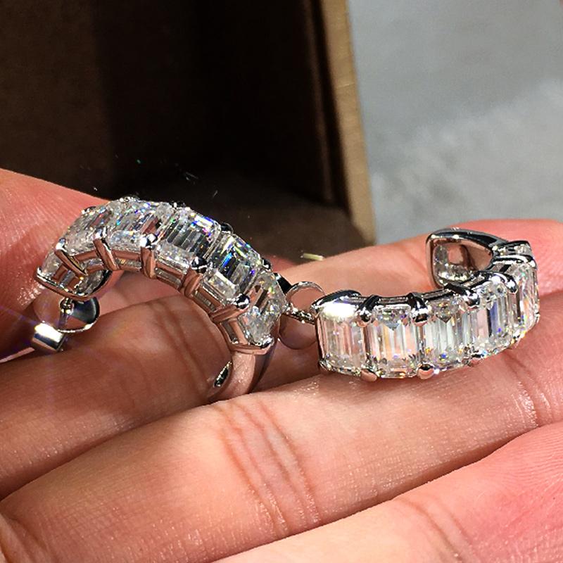 

Изысканные прямоугольные серьги-пусеты с кубическим цирконием для женщин, великолепные свадебные украшения для невесты и помолвки, нежный подарок любви, эффектные серьги