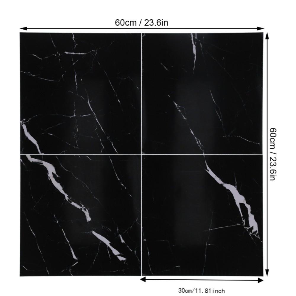 4Pcs Black (Dark Coffee) Self Adhesive Floor Decals Marble Tile Stickers for Stairs
