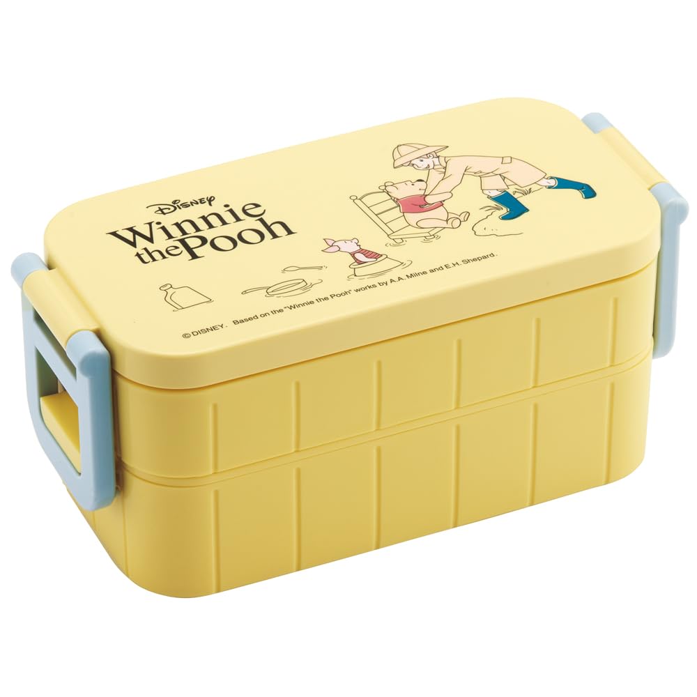 Skater Disney Winnie the Pooh Cafe Lunch Box, 600ml, 2-Tier, Women's, Made in Japan, YZW3AG-A