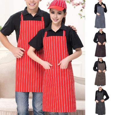 Wasserdichte Reinigungs-Lätzchenschürze Streifendesign Verstellbare Polyester-Baumwollschürze