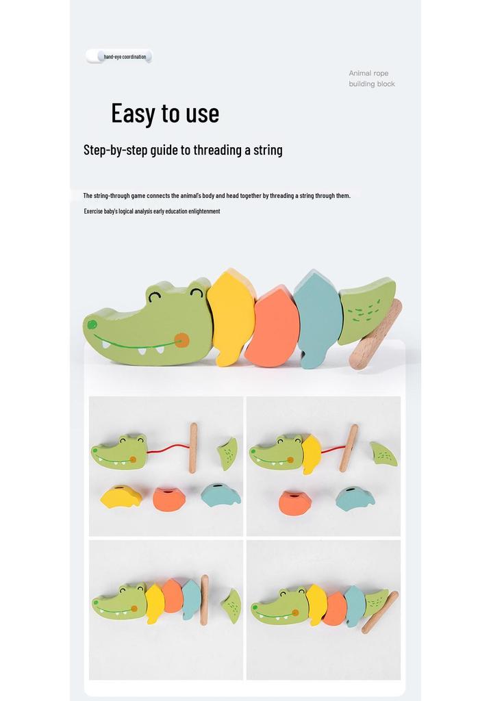 Lace-up Animal Building Blocks Educational Toy for Kids