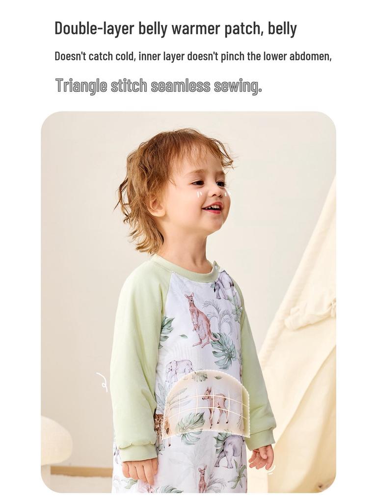 Camellia Constant Temperature Baby Sleeping Bag - Autumn & Winter Quilted Anti-Kick Blanket with Legs for Children