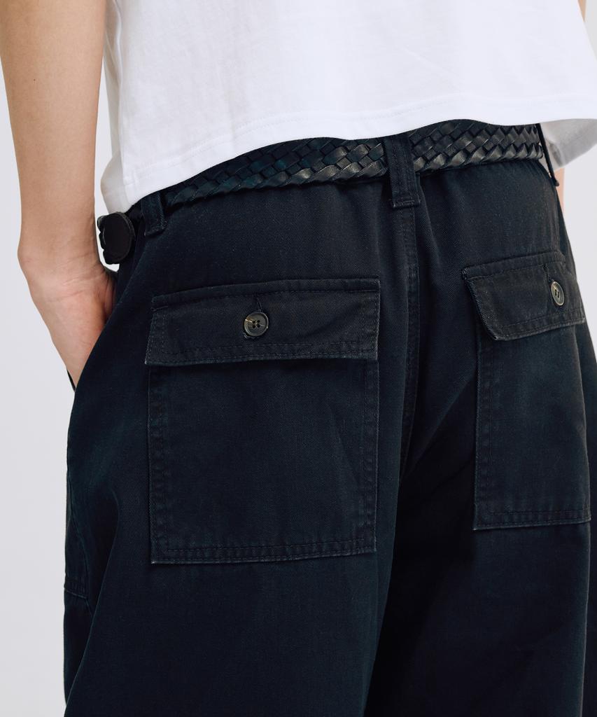 TAKEASY Fatigue Barrel Cotton Pants (Black)