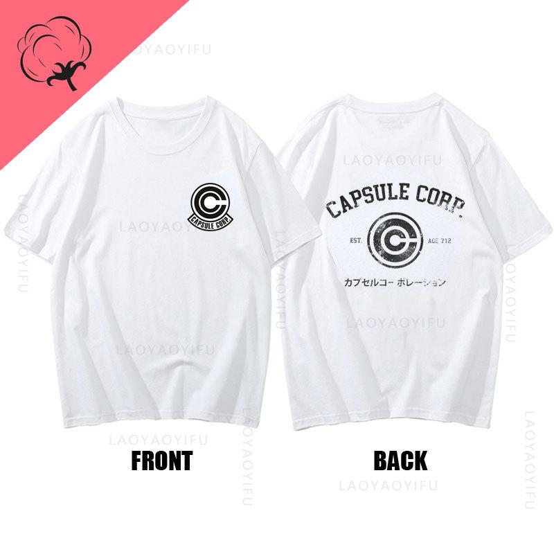 

CAPSULE CORP Theme 100Cotton Japanese Anime Tshirts Harajuku Street Clothing Summer Casual Short Sleeve Tees Men T Shirt Tops 4XL
