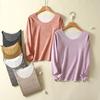 Women's Crew Neck Long Sleeve Thermal Top Loose Fit Casual Shirt Fleece Lined Winter Warm Base Layer Undershirt