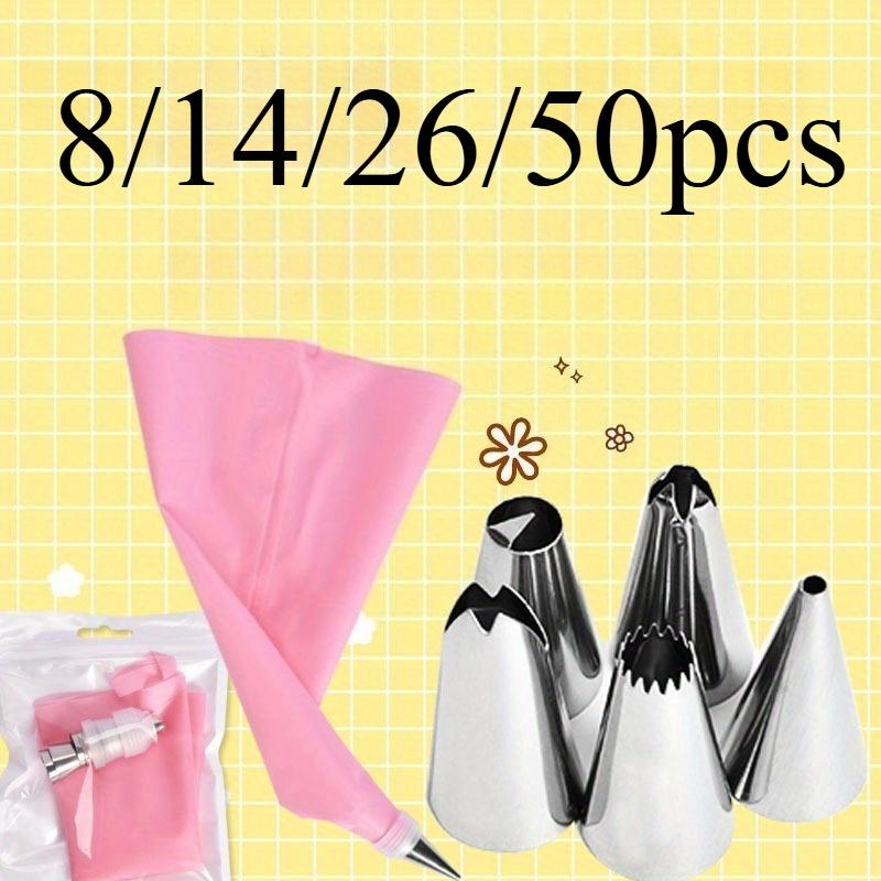 Piping Bags Cake Decorating Tools Reusable Silicone Pastry Bag Stainless Steel Nozzle Piping Nozzles Pastry Set Baking T