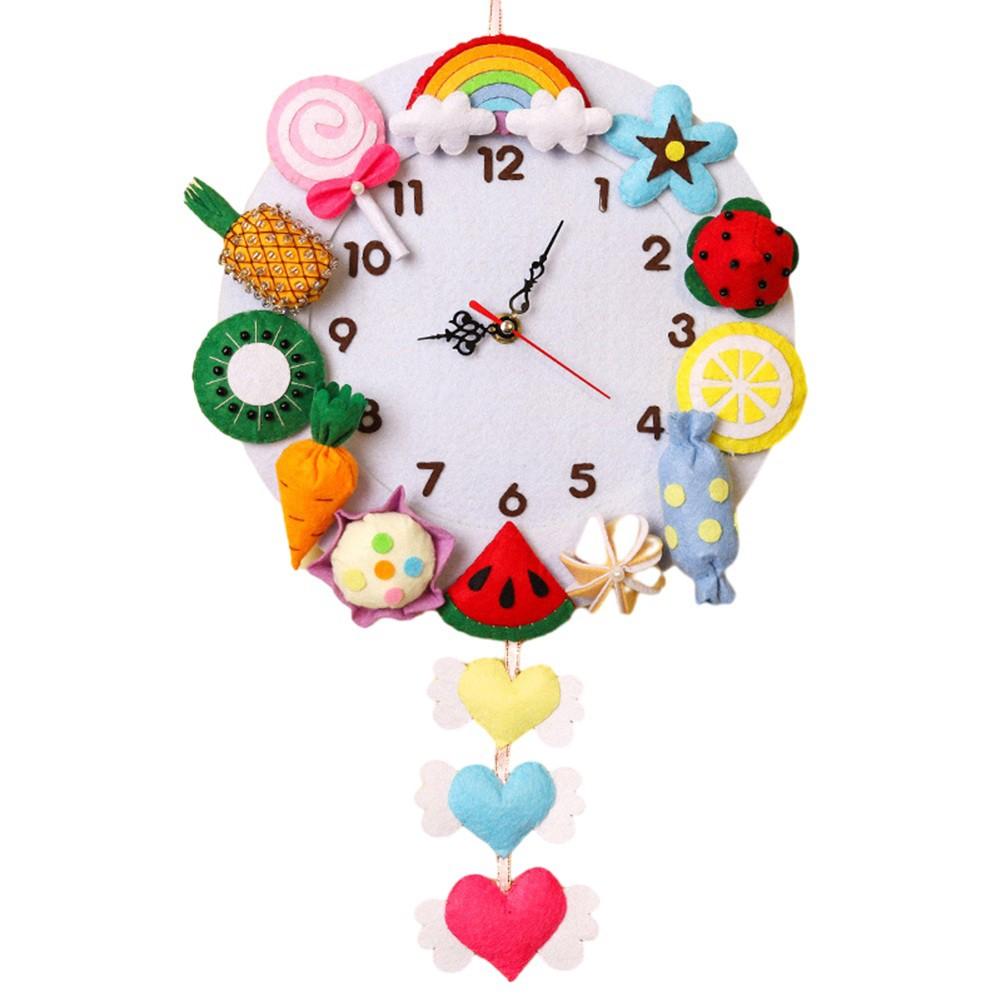 

DIY набор часов Felt Kit Clock Wall Clock Sets Handmade DIY Wall Clock Home Decora fruits
