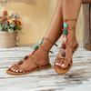 Sandali Bassi da Donna 2025 Nuovo Stile Boemo Sandali Gladiatore Casual da Donna Scarpe Basse a Punta Aperta da Donna Zapatos De Mujer