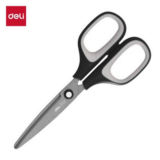 Deli 6055 Teflon-Coated Scissors with Black/Blue Handle, 175mm
