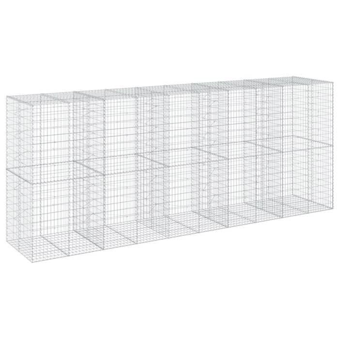 VidaXL Panier gabion avec couvercle 500x100x200 cm fer galvanisé, mur en gabion, mur de soutènement en gabion, clôture en 3295233