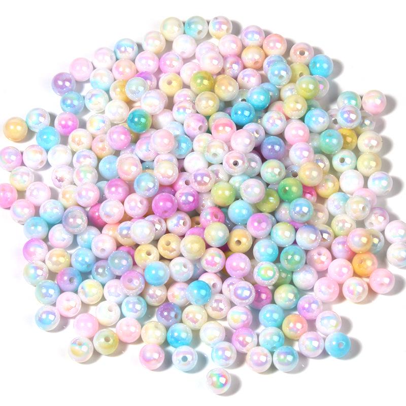 Gradient Iridescent Two-Color Beads for DIY Jewelry