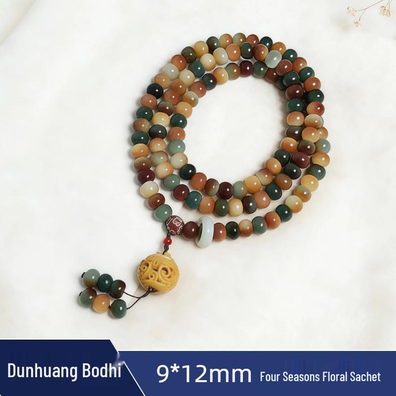 Retro Ethnic Bracelet & Prayer Beads: 108 Bodhi Beads with Scented Sachet Necklace for Women & Men