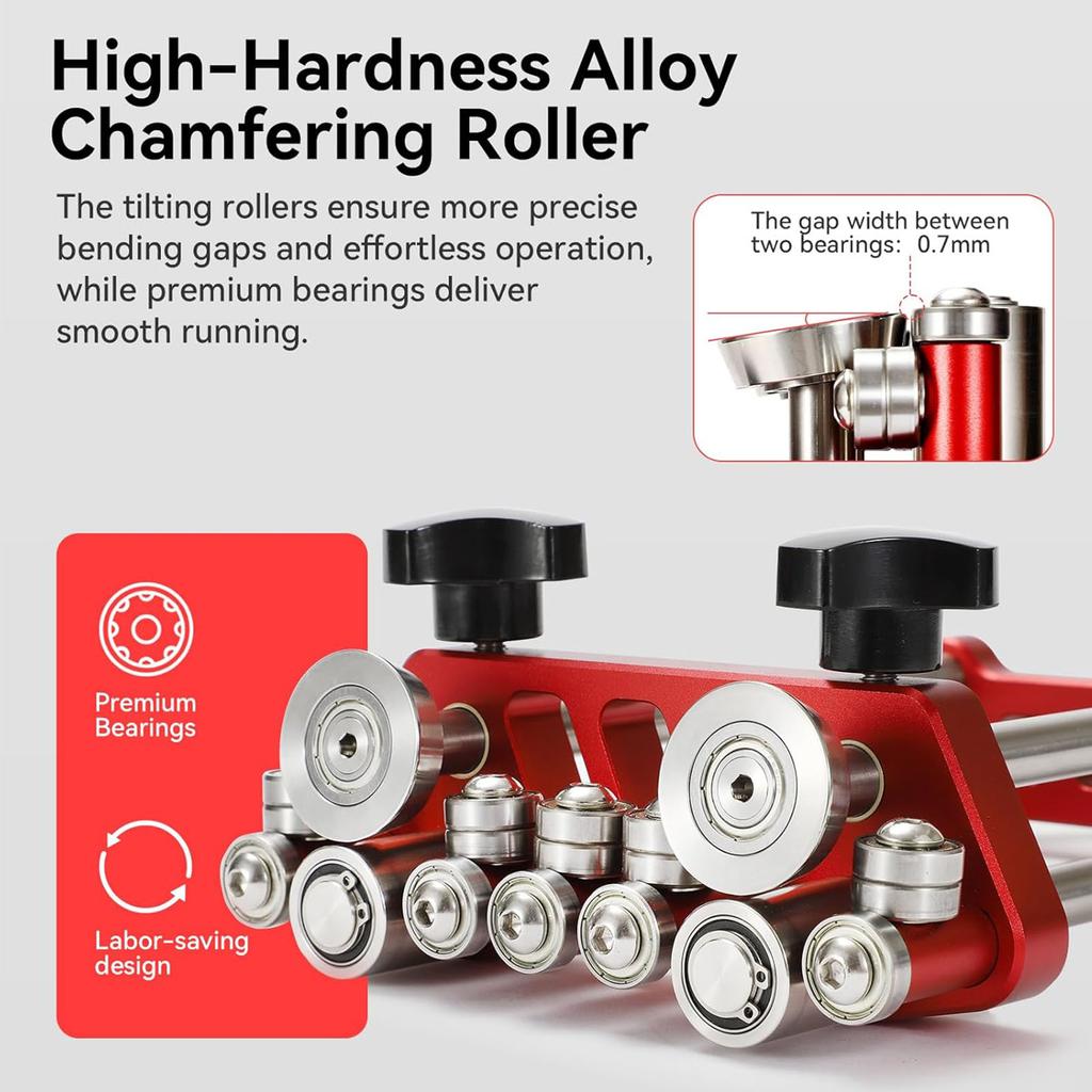 Sheet Metal Roller Portable 2 Station Bender 0-100° Bending Range Metal Roofing Tool for Making 7mm-180mm Bending