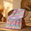 Rainbow Swan Galaxy Set Throw Short Plush Throw Blanket Soft Skin-Friendly Multi-Scene Home Office
