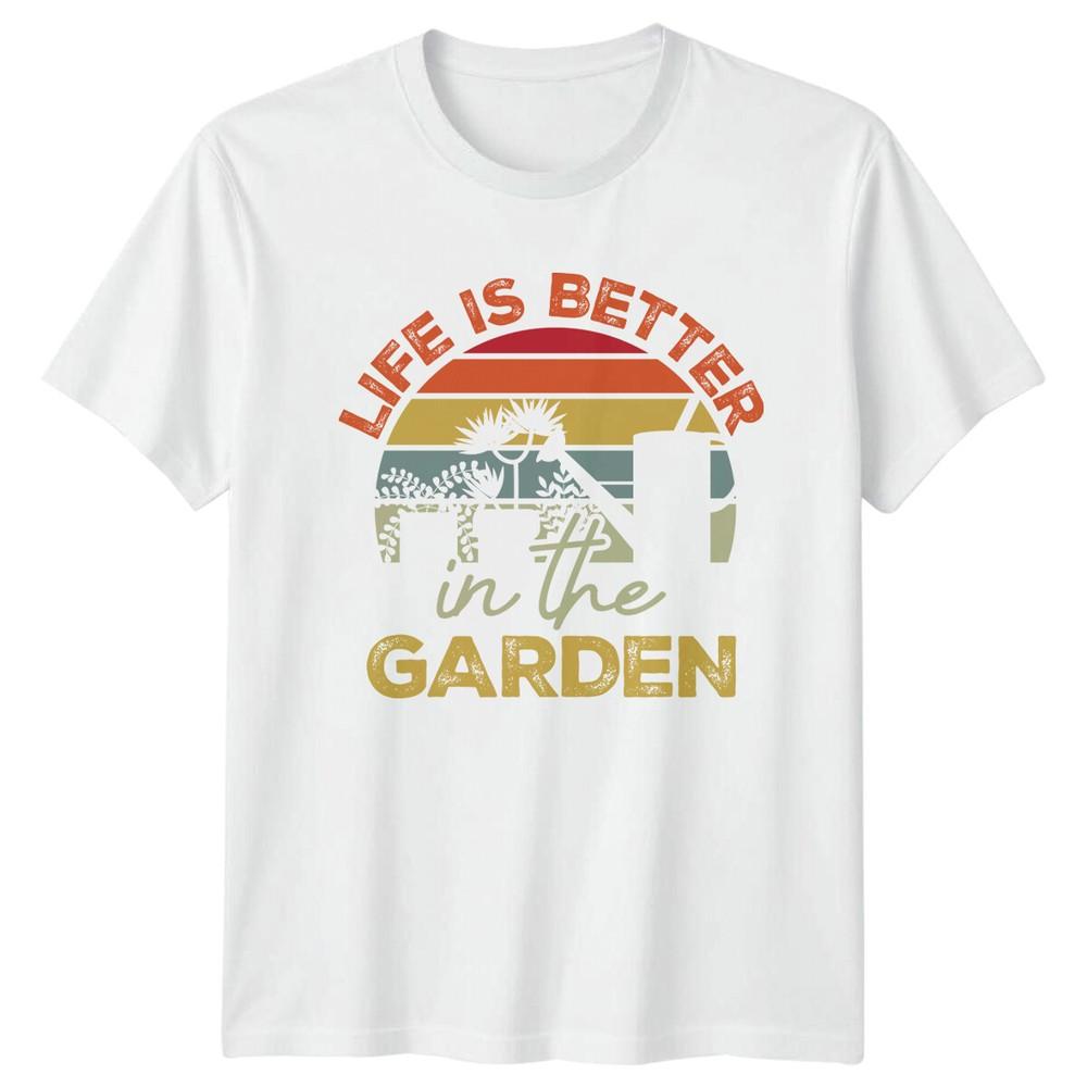 Life Is Better In The Garden Sunset Style Gardening Hobby TShirt S
