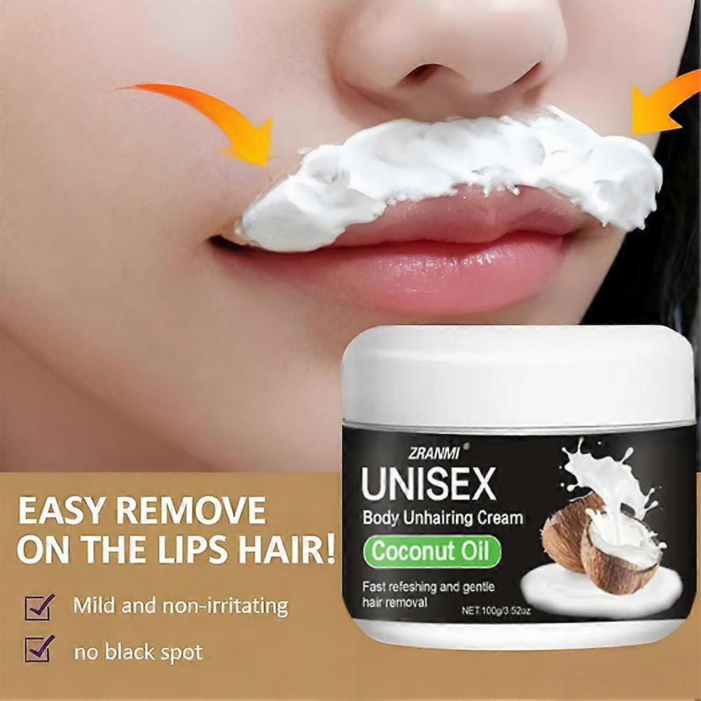 Coconut oil hair removal cream is gentle non irritating for hair removal care