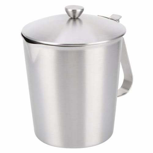 Coffee Latte Cup - Thick 304 Stainless Steel Measuring Cup - Milk Frothing Jug with Scale Cover - For Espresso, Latte Art, and Frothing Milk (1000ml W