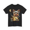 Yorkshire terrier-t-skjorte med hull til månen