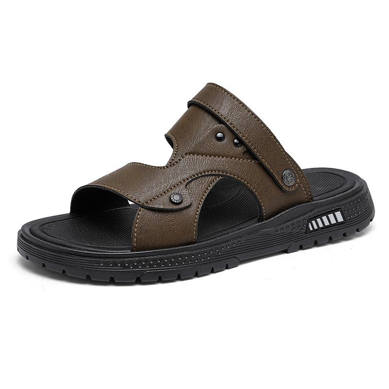 2025 Summer New Breathable Driving Sandals Men's Sports Casual Beach Shoes Non-slip Wear-resistant Comfortable Soft-soled Slippers