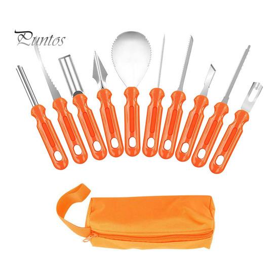 Halloween Asilo Giocattoli Creativi Kit per Intagliare Zucca, Lame in Acciaio Inossidabile e Manici Antiscivolo Set Frutta Verdura Taglierine Manuali Fai da Te