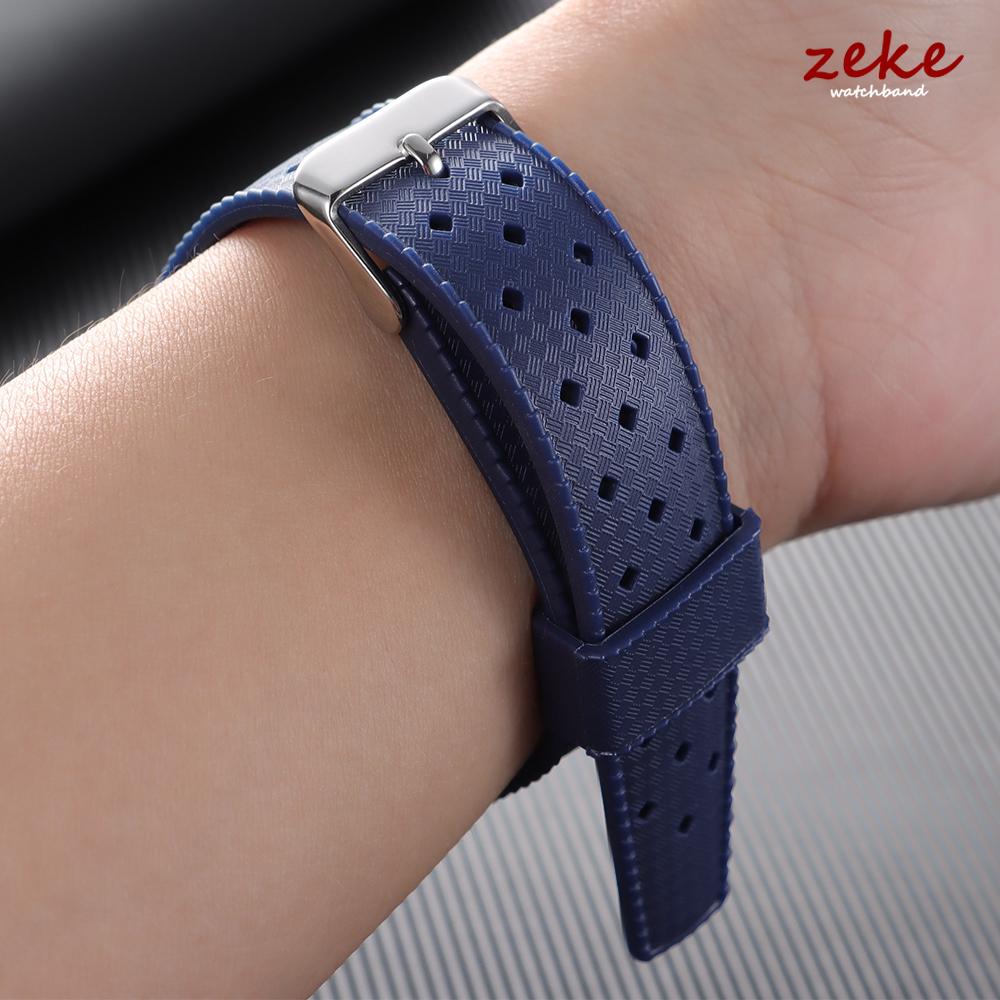 Premium Tropische FKM Gummiarmbänder 20mm 22mm Schnellverschluss Passform Flaches Ende Universelles Uhrenarmband Weiches Silikon Smartwatch Uhrenarmband