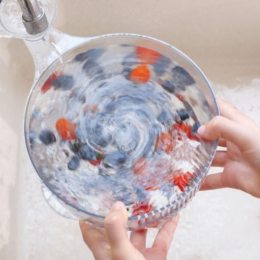 Plast Automatisk Tvättskål Transparent Grönsaks-sköljare Behållare Frukt-svarvare Utomhus