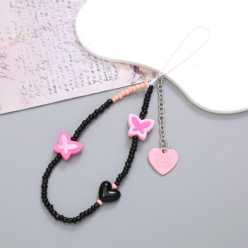 

Шарм для телефона в виде бусинок и бантика: Ремешок на запястье против падения и потери с коротким шнурком Phone Chain