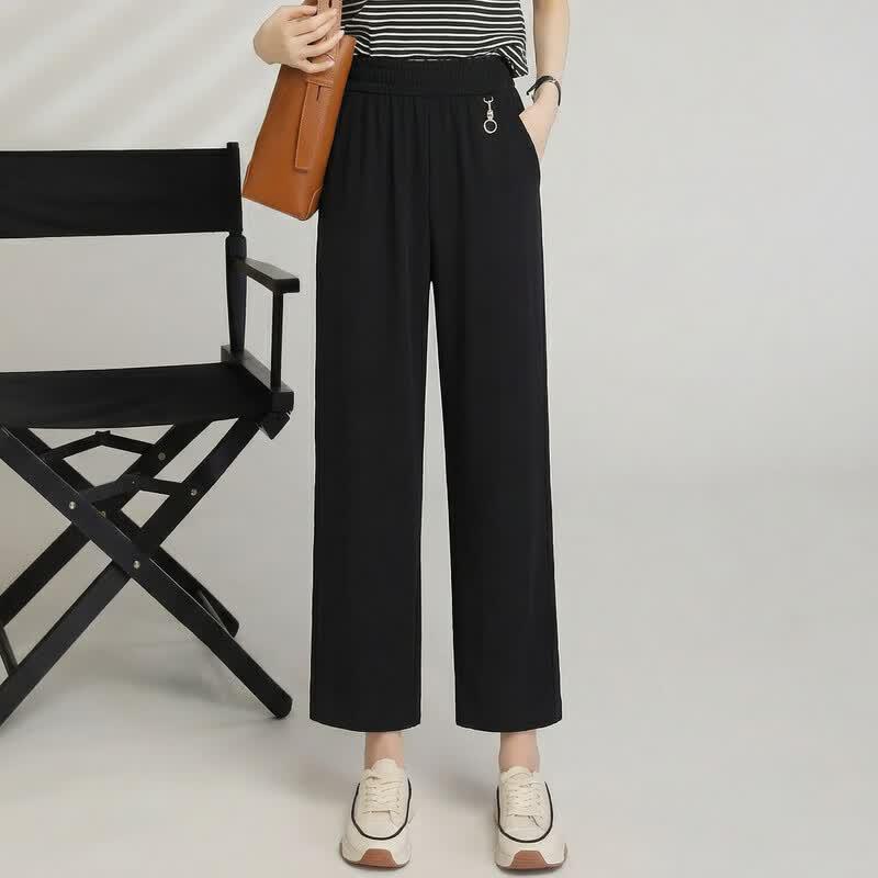 LANGSHA Women's Summer High-Waist Casual Cropped Pants